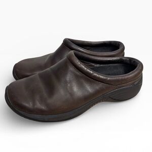 Merrell Encore Nova Brown Leather Mule Slip On Comfort Shoes Womens US 8